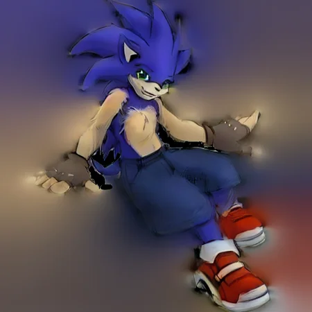 smile, animal nose, red footwear, simple background, full body, solo, blue fur, 1boy, male focus, green eyes