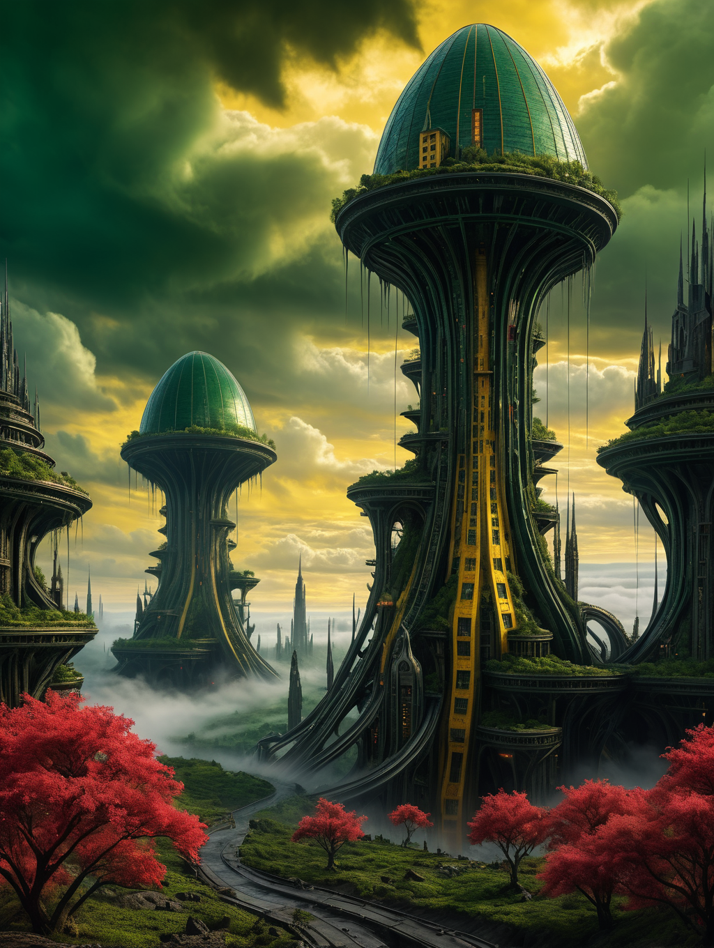Hyperrealistic art ,
A large alien city , Ultra-HD-details, true to life, HDR image, High detail resolution, high detailed cloth, cinematic lighting, realistic, sharp focus, (very detailed), ((4K HQ)), depth of field, f/1.2, Leica, 8K HDR, High contrast, bokeh, realistic shadows, vignette, epic, . Extremely high-resolution details, photographic, realism pushed to extreme, fine texture, incredibly lifelike very detailed face, ray tracing bloom refraction volumetric lighting award-winning wallpaper cinematic masterpiece 8k 4k insane quality ultra high resolution intricate detail hyperrealistic beautiful gorgeous HDR Cinestill Canon 5D