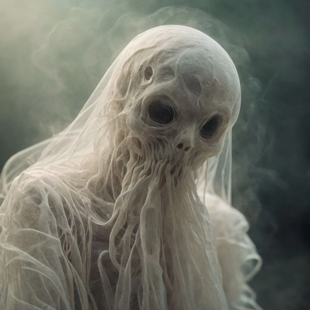 zavy-bcklt, award winning photo of a (ghostly ectoplasm:1.5), foggy, evening, light bloom, translucent, ectoplasm, 100mm f/2.8 macro lens,, dreamy, magnificent, ethereal, volumetric lighting, subsurface scattering, celestial, magical, dreamy,