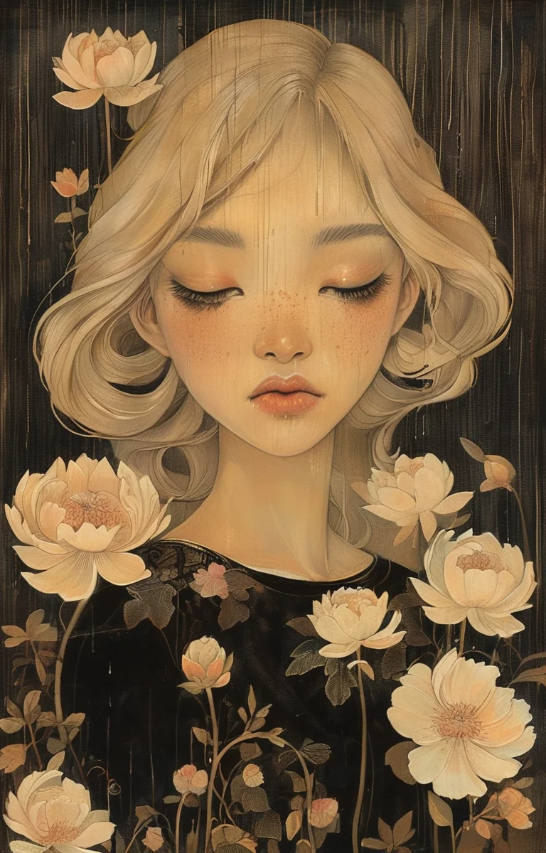 masterpiece,best quality,<lora:tbh280-sdxl:0.9>,illustration,style of Audrey Kawasaki
decaying peonies