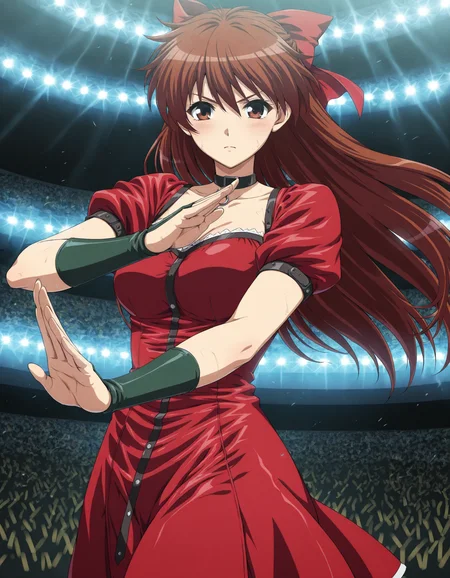 masterpiece, best quality, anime coloring, on ring, audience
1girl,solo, fighting stance,
<lora:Megumi-Mutoh_lL_v01:1> megumi-mutoh, red costume