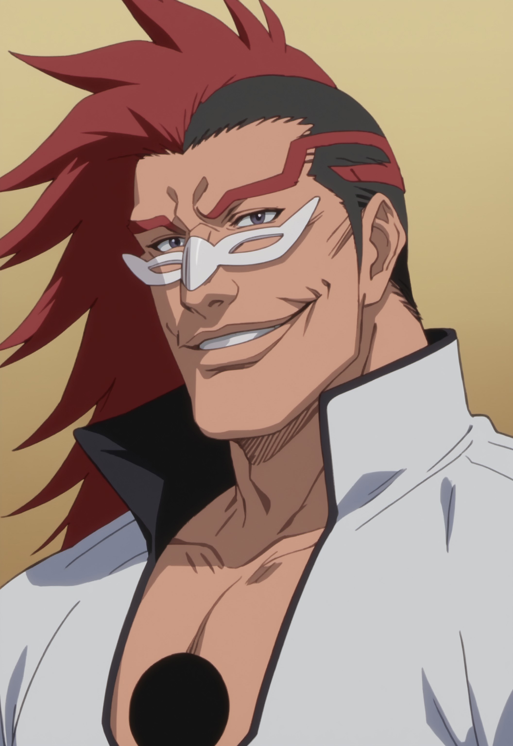 safe_pos, safe_pos, score_9, score_8_up, score_7_up, rating_nsfw, ultra hd, absurdres, masterpiece, best quality, best aesthetic, solo, 1boy, male focus, erotic, mature male, Expressiveh, wolfconf,

BleachEdrad, two-tone hair, red hair, mohawk, hole in chest, white outfit, glasses, anime screencap, portrait, looking at viewer, smile