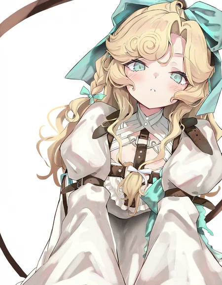 lorelei,1girl,solo,looking at viewer,simple background,white background,bow,cowboy shot,<lora:lorelei'-000014:1>,all fours,, masterpiece, best quality, very aesthetic, absurdres,newest, incredibly absurdres,, toshizou \(0714\)