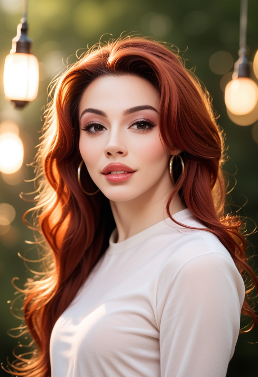 score_9, score_8_up, score_7_up, ArielD3mure, Ariel Demure,  <lora:ArielD3mure_r2-pony:1> 1girl, skin pores, 8k, skin texture, details, makeup, big lips, long hair, long sleeve shirt, (lipstick), parted lips, teeth, portrait, solo, looking at viewer, bokeh, focus, film, velvia, artistic, best quality, photograph, focus