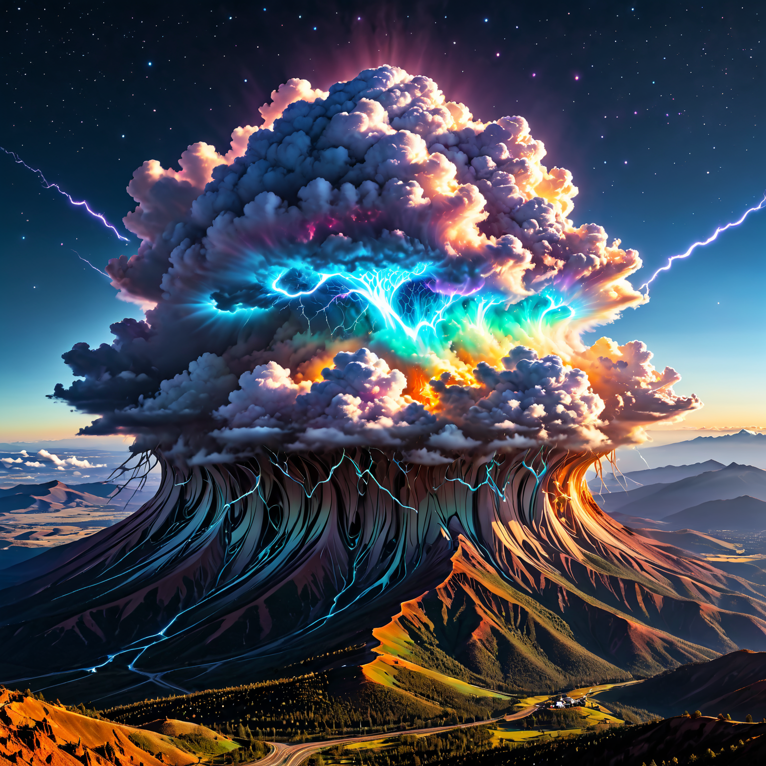 detailed, realistic, 8k uhd, high quality, masterpiece,  An epic photo [cloud]cloud in the skies, fluffy  embedding:artXL\OverallDetailXL,  <lora:Biolumins v1:0.8>