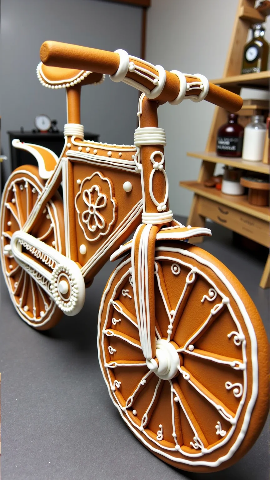 GingerbreadStyle and made entirely out of gingerbread and frosting, a Bike
<lora:GingerbreadStyleFlux:0.9>