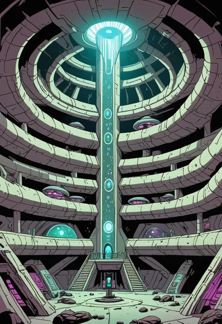 the underground headquarters of the multiverse task force known as WEIRDE <lora:Everly_Heights_Comics:1>