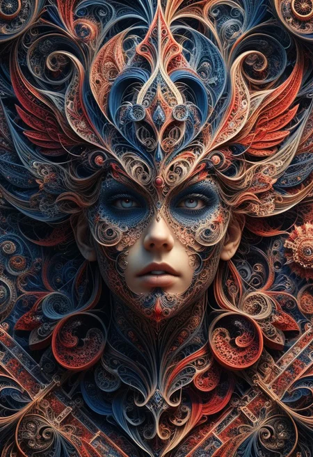 photo of a paisley pattern, boteh, paisley, navy blue, madder red, almond, official art, aesthetic, dynamic angle, hyper detailed, order and chaos, dark colors, (extremely detailed, intricate details, masterpiece, best quality, 8k wallpaper:1.4), dramatic lighting, (dark blue and madder red palette:1.2), twisting paisley
