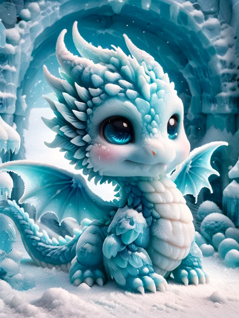 ral-smoldragons, a small christmas dragon made of a large amount ral-glacial sitting on a table <lora:ral-smoldragons-sdxl:1> <lora:ral-glacial:0.8> ral-glacial