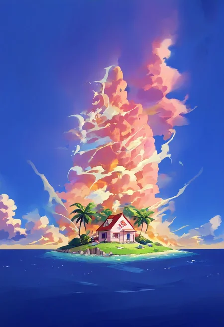 Create a Kamehouse to Dragon Ball ,masterpiece, ultra detailed, 8k, highly quality