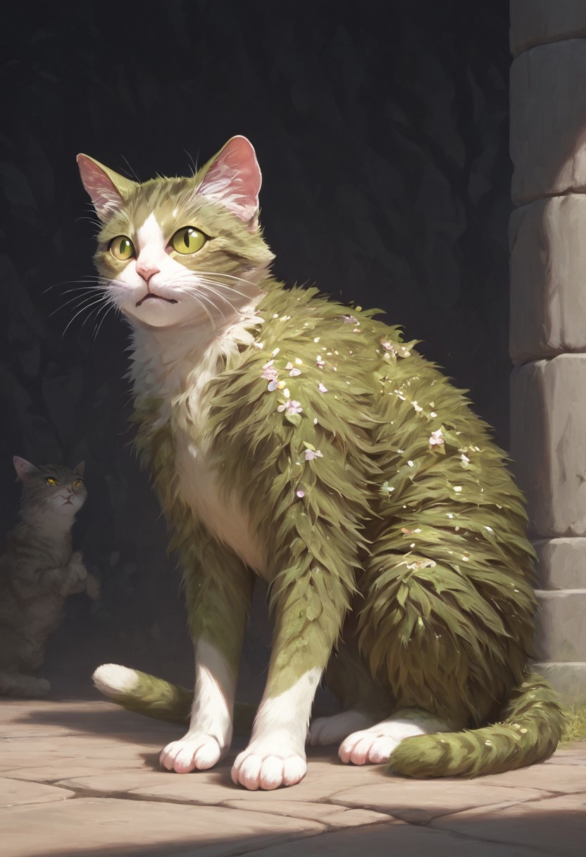 masterpiece, best quality, newest, absurdres, highres, FG-V2.0-Spirit, anima, animal focus, FG-V2.0, cat, no humans, monster,