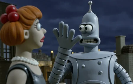 claymation animation of bender 