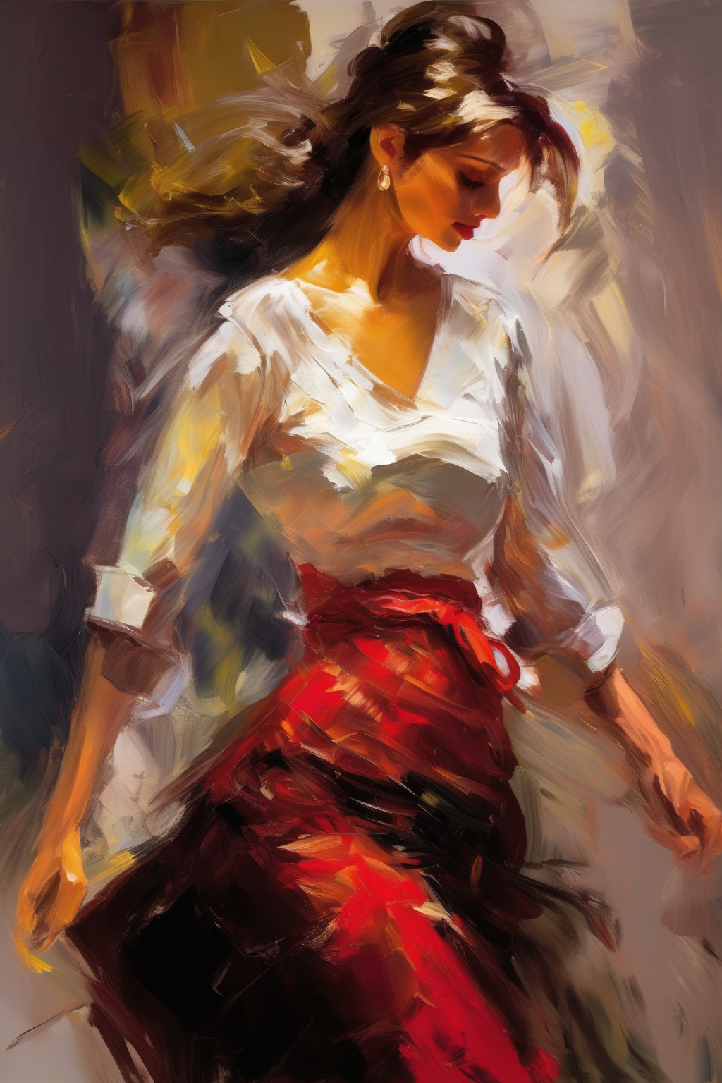 <lora:Andrew Atroshenko Style:1>Andrew Atroshenko Style - This style of painting emphasizes the use of light and color to capture fleeting moments and moods. Brushstrokes are often loose and spontaneous, giving the impression of movement and energy.