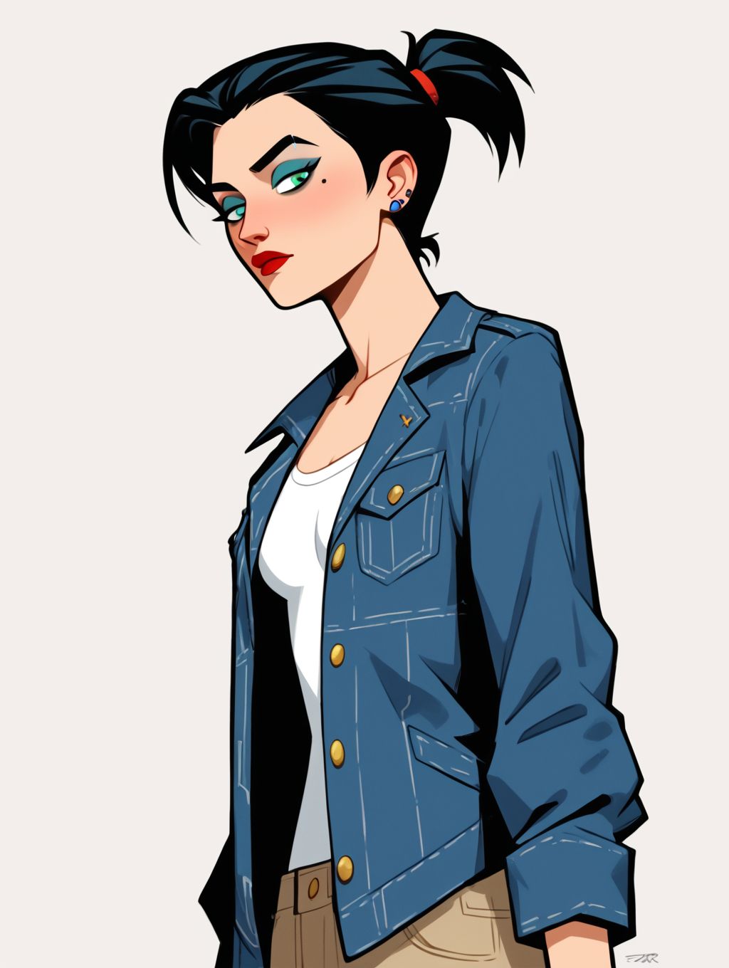 zPDXL3,danny_phantomstyle,1girl,small chest,ponytail,
BREAK light background,<lora:add-detail-xl:1>,misc,<lora:danny_phantom_style:0.6>,<lora:GLSHS:0.2>,glshs,