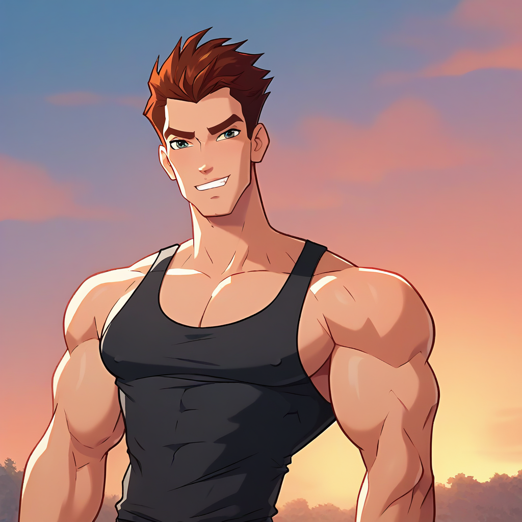 score_9, score_8_up, score_7_up, animemen, 1man w1nx_m6le9,  from waist up, tank top, 
<lora:Winxm_pxl_0.1:0.9>
<lora:Smooth Anime 2 Style SDXL_LoRA_Pony Diffusion V6 XL:1>