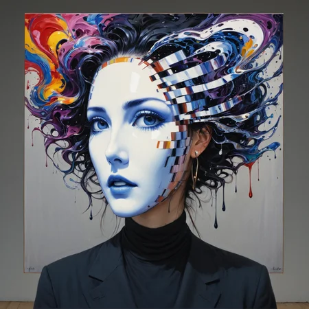 (masterpiece), (best quality), (ultra-detailed), My head is slicing into enigmatic sections, and my primary symptom is that I have no face, but I must see, internationally recognized oil painting by the master, sold at auction for 23 million USD. Expressive powerfully pained expression intermingled with notes of confusion, illustration, disheveled hair, detailed eyes, perfect composition, moist skin, intricate details, earrings, by wlop, Minimalism, My head is slicing into enigmatic sections, and my primary symptom is that I have no face, but I must see, internationally recognized oil painting by the master, sold at auction for 23 million USD. Expressive powerfully pained expression intermingled with notes of confusion, abstract, simple geometic shapes, hard edges, sleek contours, Minimalism, LGBTQ+ flag, My head is slicing into enigmatic sections, and my primary symptom is that I have no face, but I must see, internationally recognized oil painting by the master, sold at auction for 23 million USD. Expressive powerfully pained expression intermingled with notes of confusion, complex artistic color, complimentary colors, perfect symmetry, aesthetic, very inspirational, glowing rich deep vibrant detailed intricate