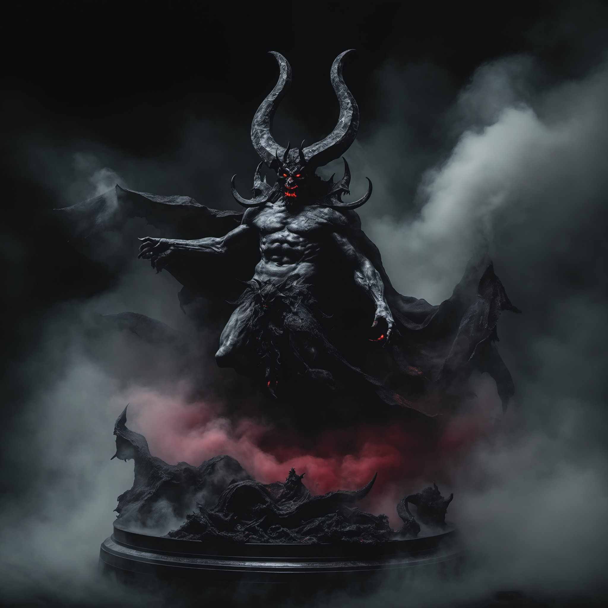 <lora:[XL]DOLL:1>A demon covered in dark mist