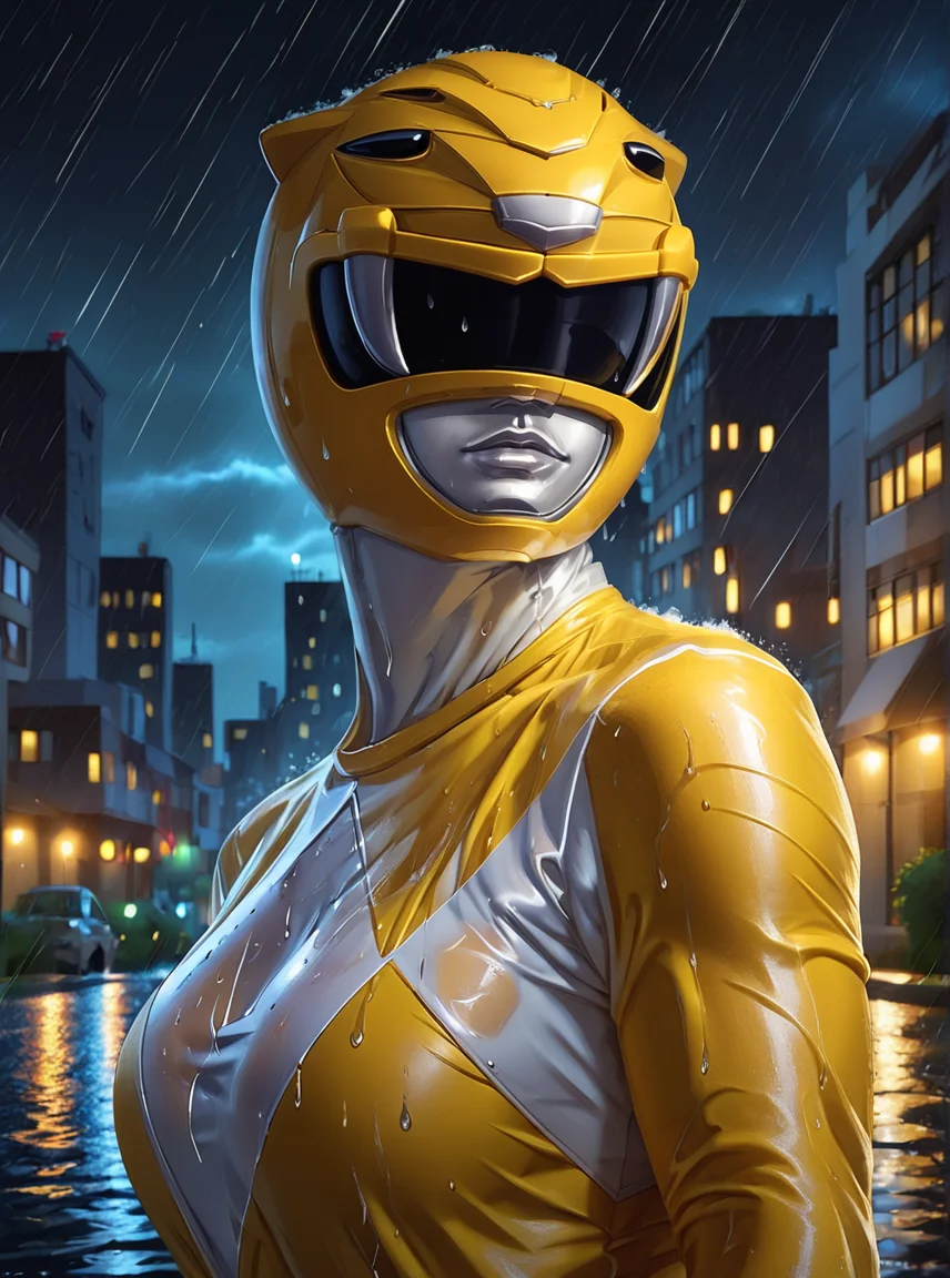 score_9, score_8_up, score_7_up, score_6_up, BREAK
tiger_ranger, woman, mighty morphin power rangers, yellow power ranger, background city, torrential rain, wet, thunder, night, lights, <lora:Tiger_Ranger:1>
