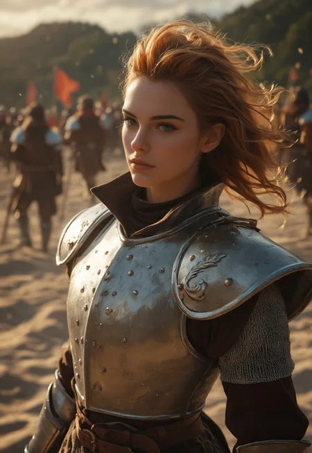 masterpiece, best quality, highly detailed, score_9, score_8_up, score_7_up, score_6_up, score_5_up, score_4_up, Expressiveh,
1girl, solo, beautiful, stunning, 1girl, solo, Epic Quality, dense Sand storm, dust, medieval valor: a weathered knight with spiked hair in high collar armor. Positioned in a morning dueling arena, he awaits his opponent with a stance of readiness. the fluttering banners and flags in the wind
((random detailed background))
<lora:Dynamic Poses:1>
<lora:detailed_notrigger:1>