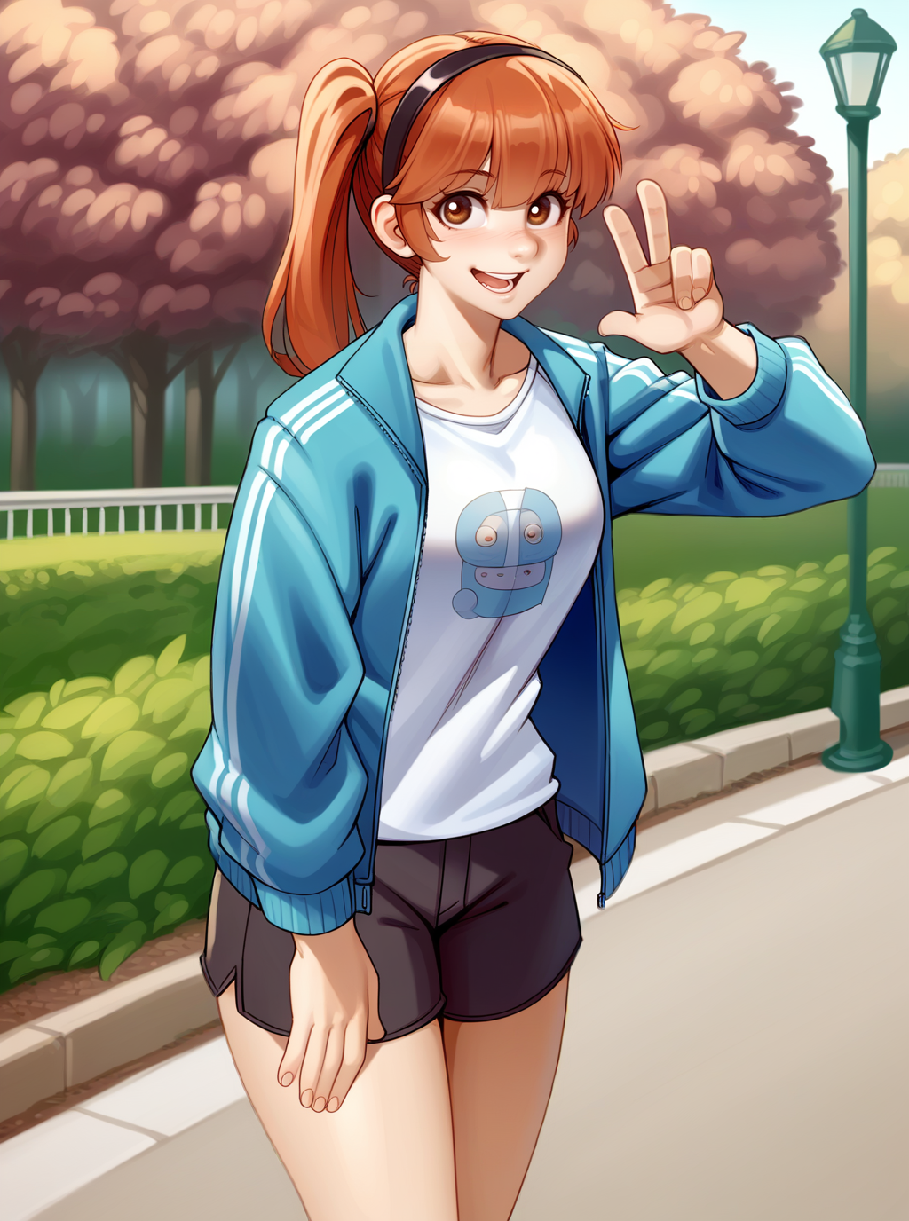 score_9, score_8_up, score_7_up, source_anime, solo, 1girl, , , , , park, __gestures_one_hand_variable_numbers_of_open_fingers__, Gustavo Aguerre, , kairunoburogu,  <lora:kairunoborugu_PDXL-000001:1>