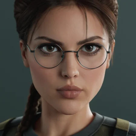 cinematic film still of <lora:Lara Croft Tomb Raider:0.9> <lora:Unreal Engine style:0.6> Unreal Engine style
<lora:TeethXL:1> perfect lips
Lara Croft Tomb Raider a milf woman with glasses and a ponytail in a dark room,solo,looking at viewer,simple background,black hair,1boy,brown eyes,male focus,glasses,dark skin,lips,sunglasses,black background,portrait,realistic,nose,round eyewear,dreadlocks,action themed,adventure themed,cinematic,film still,movie style,detailed gun,detailed weapon,big lips,video game style,braid , detailed background, pair of Heckler & Koch USP Match pistols, shallow depth of field, vignette, highly detailed, high budget, bokeh, cinemascope, moody, epic, gorgeous, film grain, grainy
