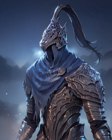 score_9, score_8_up, score_7_up, source_anime, score_6, 1boy, upper body, lights,blurred background, (fog:1.2), blue background, solo, armor, artorias, helmet, <lora:Artorias:0.8>
