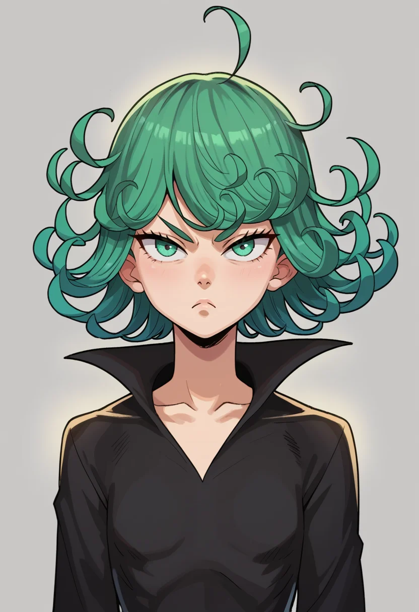 score_9, score_8_up, score_7_up, BREAK <lora:hades-guy-PONYv1:1>, shadow, portrait, 1girl, solo, tatsumaki, glowing,