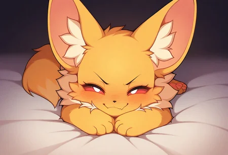 masterpiece, best quality, amazing quality, detailed, illumination, high detail, High-quality, detailed lighting, very aesthetic, absurdres,
s3v1yummy, ((sfw)), ambiguous gender, solo,
pawpads, lying, feral, happy, smile, full body, angry expression, close mouth, barely open eyes, smirk, fluffy fur,
from above view,
Highly Detailed, good lighting, good anatomy, masterful composition, perfect quality, masterclass photography,