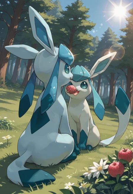 score_9, score_8_up, score_7_up, source_anime BREAK
forest, trees, grass, sunbeam, lens flare, flowers
GL4C30N, quadraped, light blue skin, teal paws, long ears, tail, teal eyes
sitting, sideview, eating berry, dutch angle, happy, fang
<lora:Glaceon_Pokemon:1>