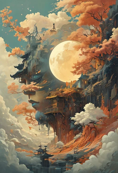 2 full of colorpalette rippled layers, clouds, vines, swirls, curves, ultra fine detail, swirling clouds, Artstation trending, art nouveau, raytracing, highly detailed and intricate, golden ratio, dark gradient ink with intricate designs, hypermaximalist, luxury, elite, horror, creepy, ominous, haunting, majestic, ephemeral, opalescenct, labradorite, cinematic, cgsociety, Victo Ngai and John Howe and Paul Serusier and Jeehyun lee and Louise Nevelson and Hokusai and Mike Mignola : : surreal portal to another dimension, style of Laurie Greasley and Satoshi Kon : : wooden sculpt, moon core data chart of abstract symbols fused with Japanese landscape portal fused with geo strata drip, text cascade, glitch cascade, Japananese fusion , sunbleached, high definiton.