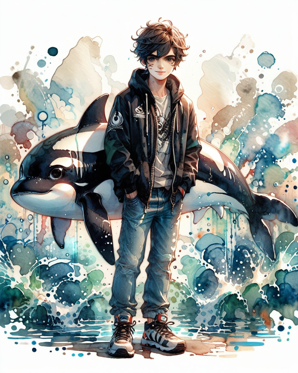 score_9, score_8_up, score_7_up, intricate details, rating_safe,
<lora:SoftWatercolors:1>, SoftWaterColor, 1boy(,
orca, 
full body, looking at the viewer, solo, friendly expression), detailed background, depth of field, subsurface scattering, 
<lora:ral-chrosc-clr:0.3>, ral-chrosc-clr,
<lora:xl_more_art-full_v1:0.3>,
<lora:add-detail-xl:0.3>