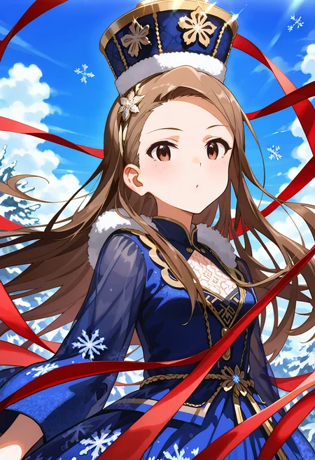 score_9, score_8_up, score_7_up, source_anime,masterpiece, best quality, high_resolution,8k,Perfect features, intricate details,Ray Tracing,
1girl,mnsior, petite, longhair, brown hair, forehead, brown eyes, hairband, small breasts,
BREAK
ushanka hat, intricate floral patterns,vibrant colors, Russian traditional fashion, Drape the shawl over the shoulders,
traditional Russian fur hat with ear flaps,
BREAK
outdoors,snowflakes, wind, rating:sensitive,from behind,
masterpiece, best quality, very aesthetic, highly detailed,Perfect features,Ray Tracing,<lora:neg4all_bdsqlsz_xl_V7:1>, <lora:MinaseIori_pony_v1:1>,