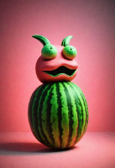 Documentary photograph, magical fantasy magic watermelon creature, cinematic light, high detail, beautiful, surreal, dramatic, warm colors<lora:Dreamyvibes artstyle SDXL - trigger with Dreamyvibes artstyle:1> Dreamyvibes Artstyle
