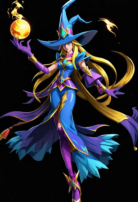 ncrender of dark magician girl, black background
