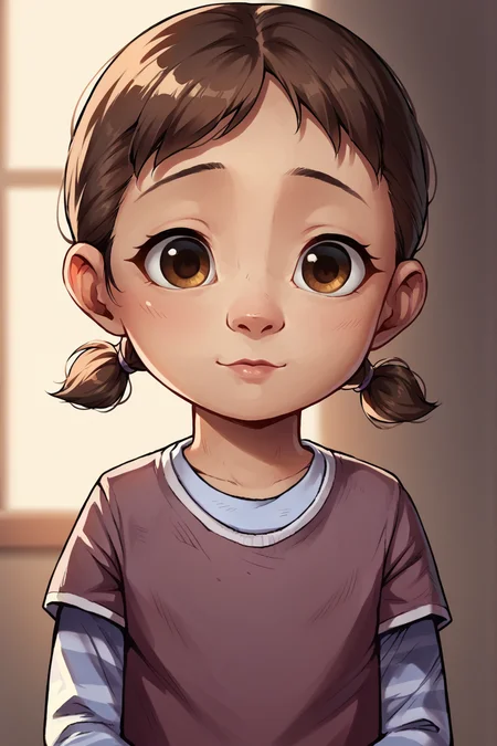 score_9,score_8_up,score_7_up,
<lora:uohh_v3_bb:1>
<lora:ClementineS2:1>
1girl, solo, brown eyes, brown hair, short hair, pigtails, cute, young,