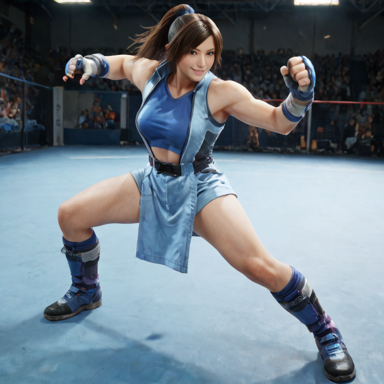 score_9, score_8_up, score_7_up, score_6_up, female, <lora:Tek_Asuka_Blue_P1234:1>, Asuka_Blue_Tek, slight smile, in a fighting stance