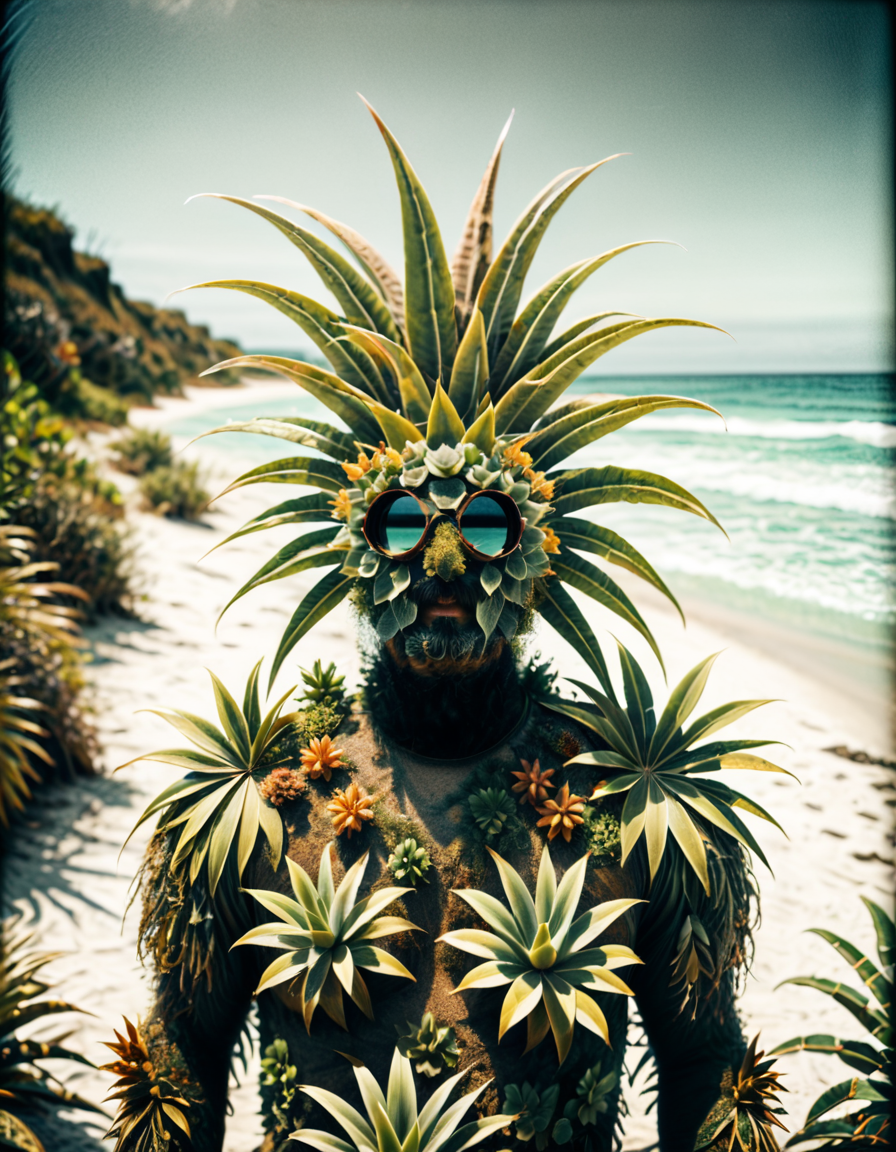 photograph plantpeoplelora, portrait, beach, 50mm . cinematic 4k epic detailed 4k epic detailed photograph shot on kodak detailed cinematic hbo dark moody, 35mm photo, grainy, vignette, vintage, Kodachrome, Lomography, stained, highly detailed, found footage