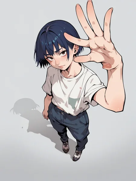 score_9, score_8_up, score_7_up, score_6_up, score_5_up, <lora:reachXLP:0.9> from above, reach, 1girl, source_anime