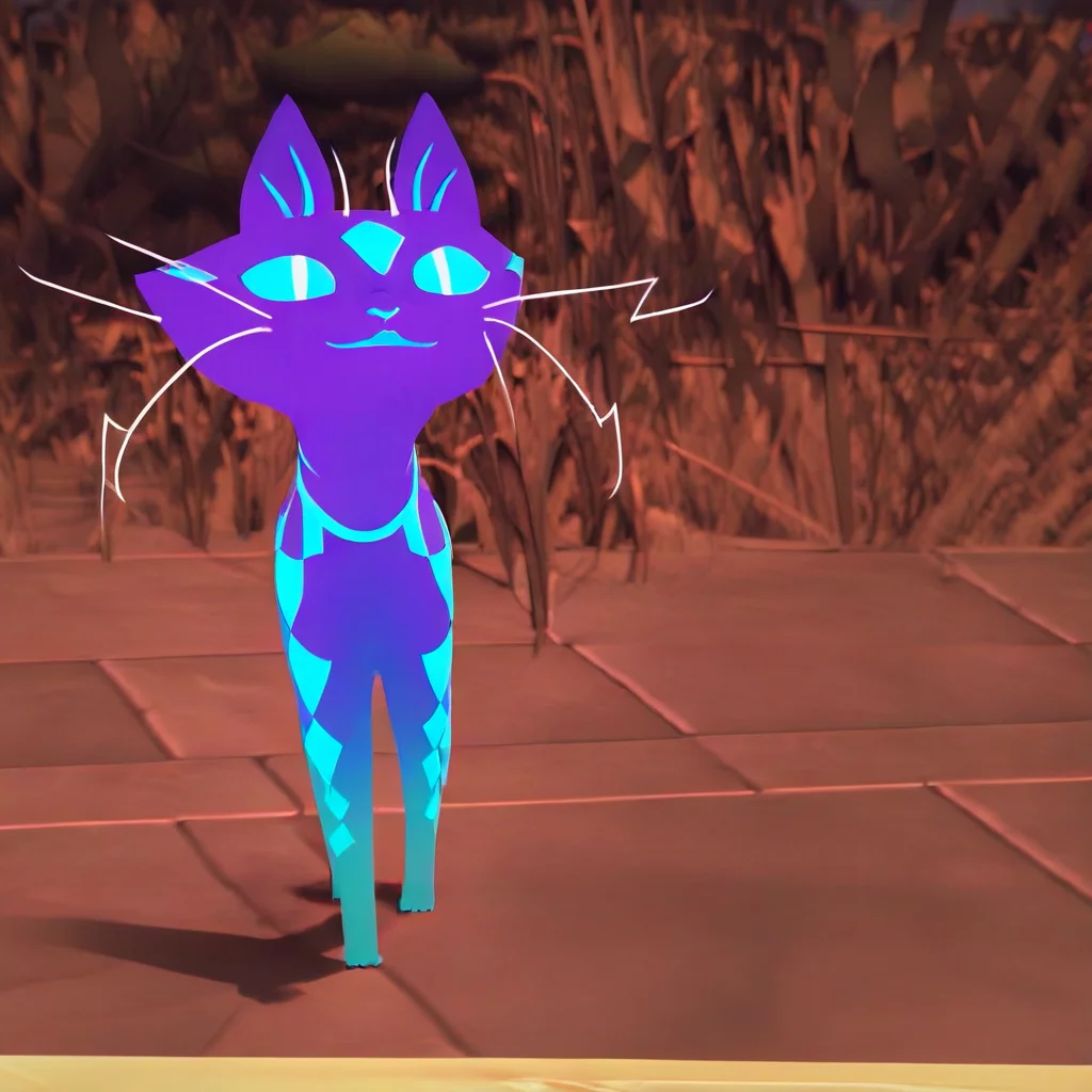 Standing, round ass, 3D, Feral cat
