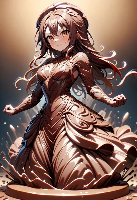 score_9, score_8_up, score_7_up, (absurdres, best quality, masterpiece:1.4), amazing quality, highres, newest, detailed, detailed body, detailed face, beautiful, made of chocolate, detailed female statue, bright, white chocolate, dark chocolate, marble Statue,
BREAK
1girl, solo, light smile, dress, dynamic pose, dynamic angle, energy, Nagatoro_Hayase
