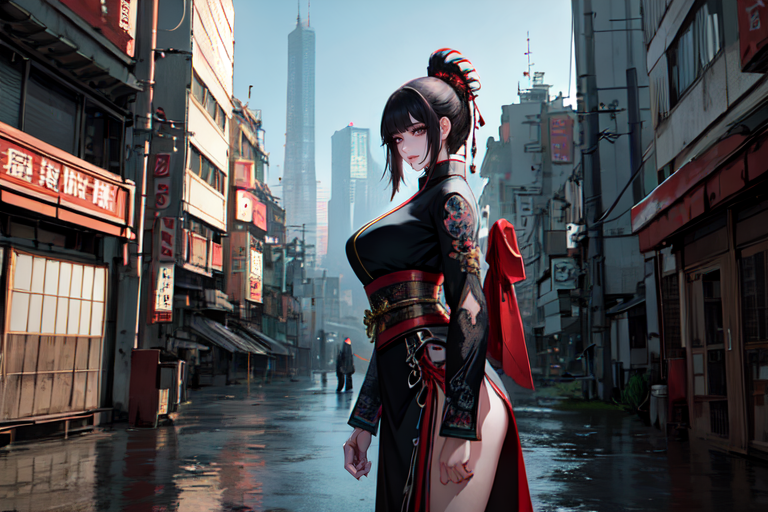 highly insanely detailed, masterpiece, top quality, best quality, highres, 4k, 8k, RAW photo, (very aesthetic, beautiful and aesthetic), ancient japanese cyberpunk, ancient chinese cyberpunk, 
1girl, solo, 
roman architecture background, 
<lora:two_side_up-1.0:0>âââ