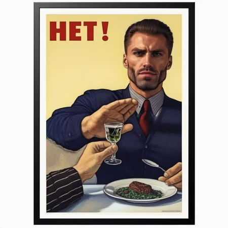 GigaChad1024, a muscular man in a suit, portrait, plate with steack, refusing a drink, city background, detailed face, detailed eyes ,  highly detailed, photography, ultra sharp, film, bokeh, professional, 4k   <lora:GigaChad1024:0.8>