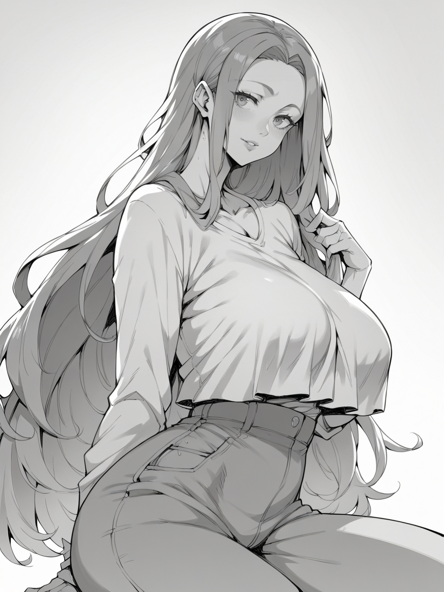 score_9, score_8_up, score_7_up, score_6_up, score_5_up,   <lora:n3stXLP:0.8> n3st, 1girl, monochrome, greyscale, curvy, long long hair,