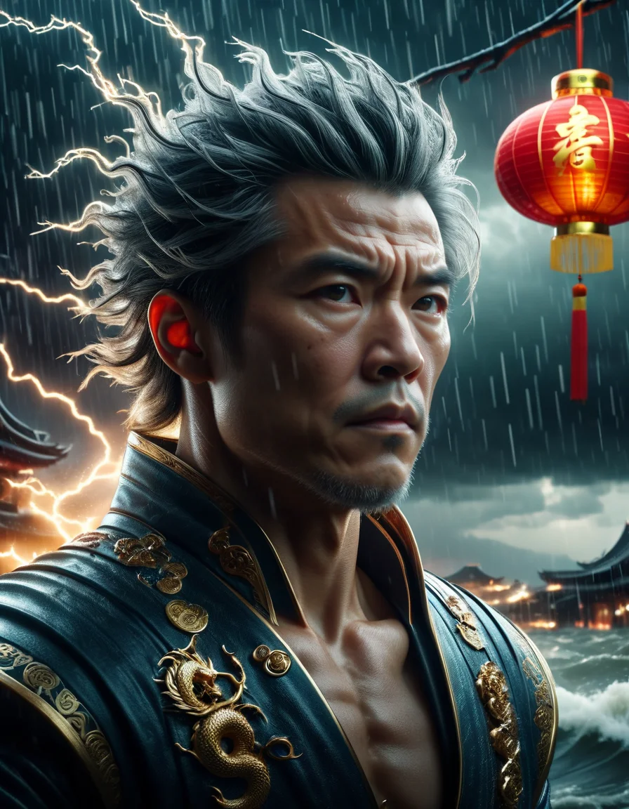 a dramatic likeness and environment depicting the concept of born in a storm, ultra-sharp focus, 8k uhd, dramatic lighting, evocative subject, intense theme, made of ral-lnrnwyr <lora:ral-lnrnwyr-sdxl:0.7>