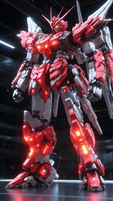 BJ_Gundam_SDXL,solo,standing,no_humans,glowing,robot,mecha,glowing_eyes,clenched_hands,science_fiction,lights,
3d model,8k,intricate,highly detailed,masterpiece,sidelighting,hdr,high definition,<lora:SDXL_Gundam_v3:0.7>,