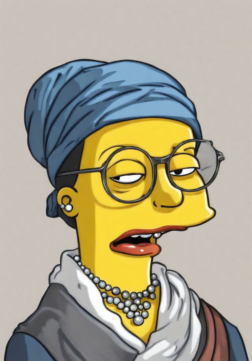the girl with a pearl earring  simpstyle  <lora:SDXL-Simpstyle-Lora-v2-r16:0.8>