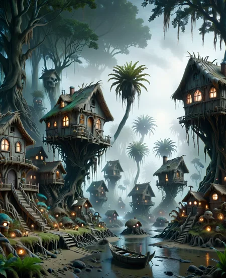 DonMV00d00XL village home in estuary biome, <lora:DonMV00d00XL:1>