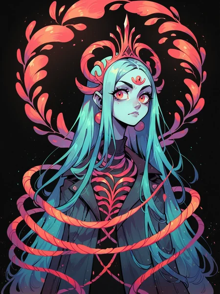 score_9, score_8_up, score_7_up, score_6_up, 1girl,  <lora:s34nXLP:0.8> s34n, black background, long hair,