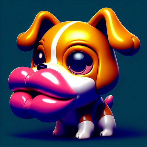 a dog with big lips, side view, high quality