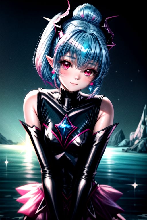 EvlSM, DarkPrecure, Bad_End_Precure, professional image of a cute young woman, (frilly elegant glossy dark holographic dress, crescent brooch, crescent earrings, crescent accessories:1.2),
(blue water dragon horns, blue water dragon tail:1.3), (short hair, side ponytail, hair above cheeks, light blue hair with light pink hairtips, gradient hair, multicolored hair:1.4), red eyes, (small breasts, cute face, innocent, shy, pointy ears:1.1), (sparkles, sparkling clothes, sparkles near eyes:1.3),
(intricate aquatic background, underwater, sparkling water, ocean floor, corral reef, bubbles:1.2), 
(ultra wide angle shot, cinematic style, absurdres, incredibly absurdres, huge filesize, extremely detailed, High quality texture, physically-based rendering, Ray tracing, octane render, sharp focus, (8k), (4k), (Masterpiece), (Best Quality), extremely detailed, intricate, hyper detailed, illustration, soft lighting, high resolution, sharp detail,)